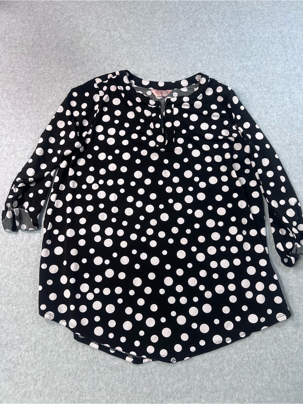 SJS Black and White Polka Dot Long Sleeve Top